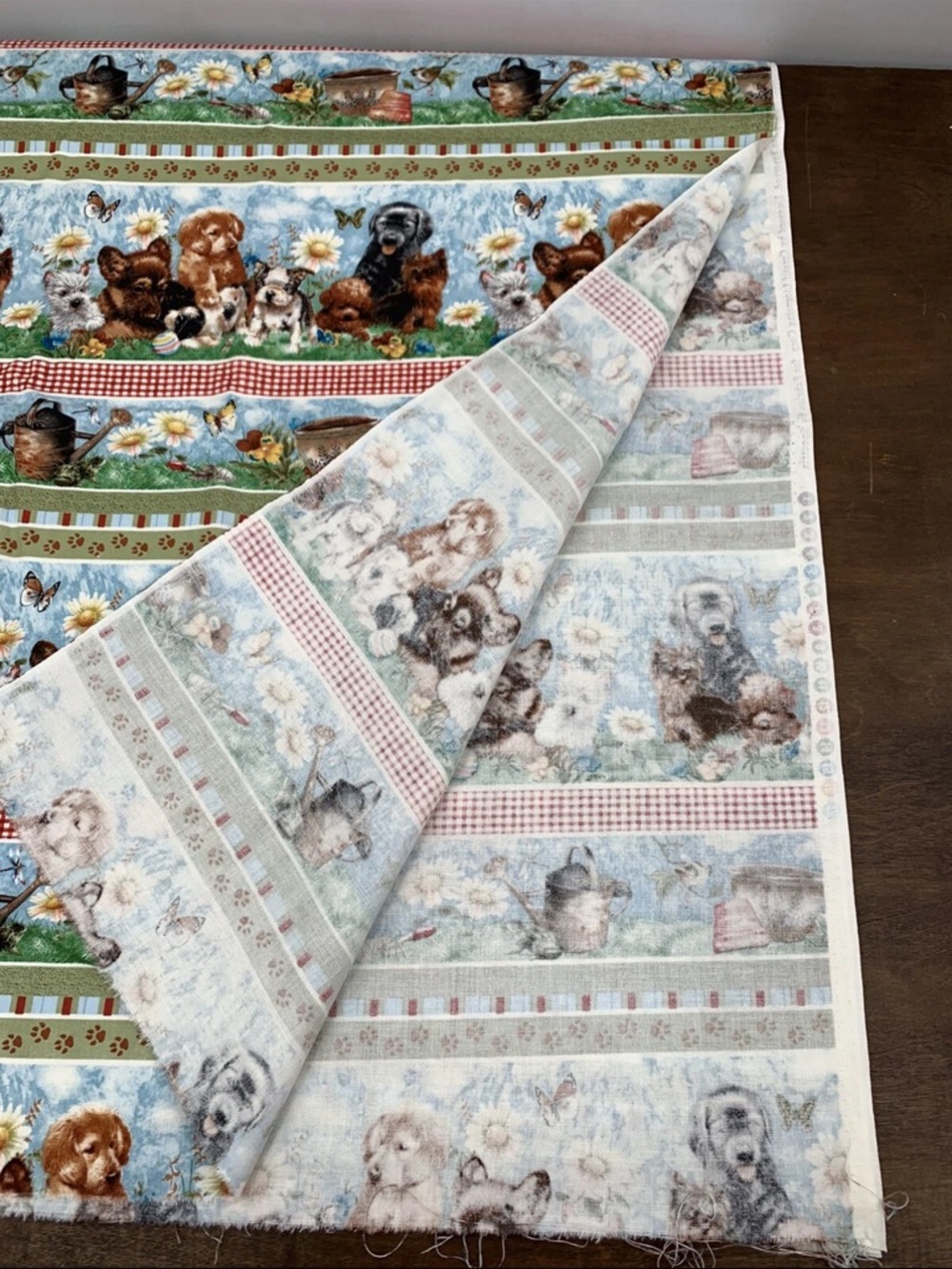 Puppies Outdoors Print Lab Shepherd Terrier Cotton Fabric Creatif Spectrix 1y+18 - Picture 4 of 9